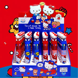 Set Alat Tulis Pulpen Gel Warna-warni Anime Lucu Sepuluh Warna untuk Hadiah Penghargaan Siswa Pulpen Gel Gambar Tekan Multi-Warna untuk Siswa - Product Image 3