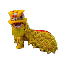 Tête de Lion du Sud, Accessoires de Danse du Lion, Personnalisable, en Bambou et Laine Australienne, Taille 2m, Style Moderne, Sérigraphie, pour Fête du Lion