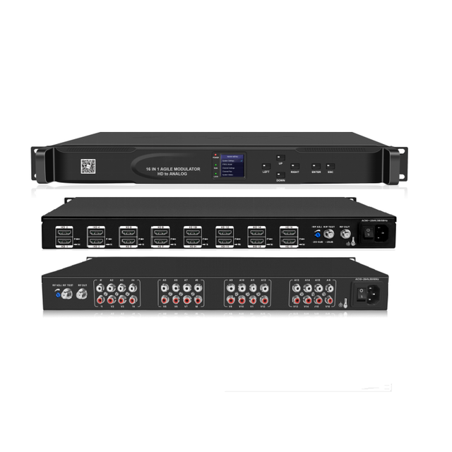 16-In-1 Analog Modulator for Hotel Use Converting 16 Video and Audio Signals to RF Agile Modulator