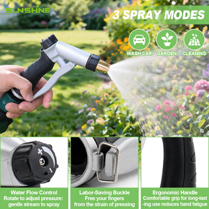 Pistolet pulvérisateur haute pression en métal SUNSHINE OEM avec verrouillage du gâchette pour distributeurs, fournisseur en gros d'outils de jardin, ODM - Product Image 3