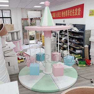 Gran oferta, equipo de juegos al aire libre para niños, juego suave para niños, columpio eléctrico redondo, carrusel de juego suave para interiores respetuoso con el medio ambiente - Product Image 3