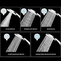 Douche à main moderne en chrome, grand panneau de 4,7 pouces, économie d'eau, 5 modes de pulvérisation d'eau réglables pour les toilettes et la salle de sport