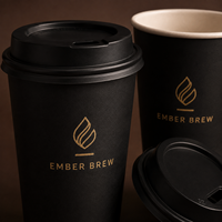 Gobelets à café en papier écologiques à double paroi avec couvercles et logo en relief pour boissons chaudes, boissons énergisantes, café, thé, vente en gros pour cafés et plats à emporter