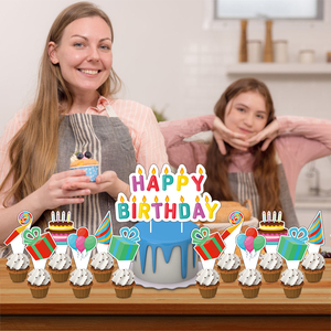 Vente flash - Ensemble de décorations de fête d'<span class=keywords><strong>anniversaire</strong></span> colorées - Ballons - Bannière - Guirlande pour fête d'<span class=keywords><strong>anniversaire</strong></span> - Product Image 3