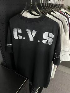 <span class=keywords><strong>T</strong></span>-Shirt Oversize Stile Hip Hop con Stampa Grafica <span class=keywords><strong>C</strong></span>.<span class=keywords><strong>Y</strong></span>.S.S. su Entrambi i Lati, 220g, Design Vintage Lavato con Badge, Multicolore, Casual Unisex - Product Image 4