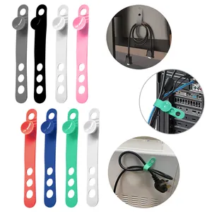 Silicone Cable Ties Reusable Cable Management Organizer Cable Straps Multipurpose Elastic Cord Ties