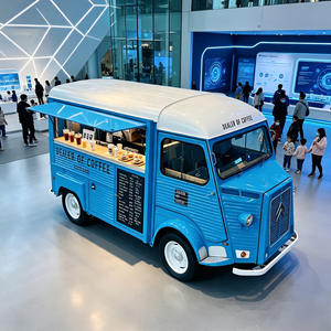 Food Truck Vegano a Base Vegetale con Griglia Piatta e Stazione Frullatore, Cucina Mobile Salutare <span class=keywords><strong>per</strong></span> Eventi Fitness e Comunità Wellness - Product Image 1