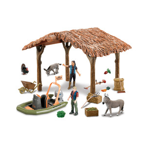 Nouveaux Produits chauds 2 mixtes BRICOLAGE miniature <span class=keywords><strong>cabane</strong></span> jouer en <span class=keywords><strong>plastique</strong></span> jouet animal ferme ensemble pour les enfants - Product Image 1