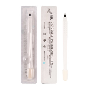 Paquete de plumas desechables para microblading con mango manual PMU, punta de esponja de 18U, negro y blanco - Product Image 5