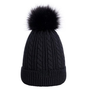 Gorro de Invierno de Punto Arcoíris <span class=keywords><strong>para</strong></span> Niños, Popular y Más Vendido, con Pompón de Piel Sintética - Product Image 5