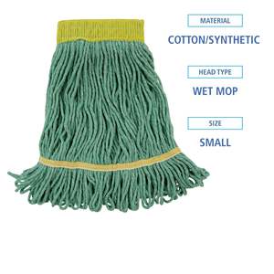 Tête de balai serpillère Boardwalk BWK501GN 5 pouces verte en coton/fibre synthétique, conception rectangulaire compacte pour usage domestique - Product Image 2