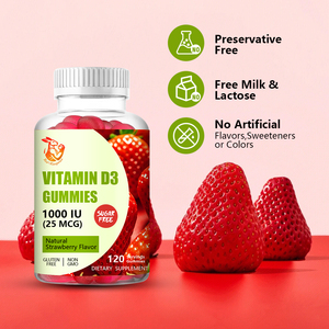 Gomitas Dietéticas Herbales Naturales de Marca Privada con Vitamina D y Sodio que Favorecen la Salud de Huesos, Dientes, Músculos e Inmunidad, Gomitas de Vitamina D3 - Product Image 3