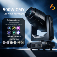AICPOSE 500W LED CMY CTO BSW 3-en-1 Projecteur à tête mobile avec contrôle DMX512 pour scène 8 couleurs + blanc