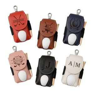 Sac de golf en PU avec clip de ceinture, gravure personnalisée du nom, cadeau portable pour papa, grand-père, oncle, fête des pères, anniversaire, accessoires - Product Image 1
