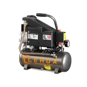 New 1HP Electric Air Compressor 6 Liter Small Piston Compressor with 8 Bar Working Pressure 0.75KW Motor for Manufacturing Plant