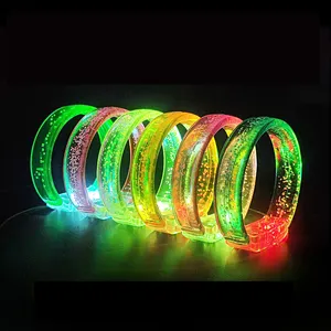 促销尼龙夜光发光二极管点亮腕带手链，用于音乐会、节日、运动、派对、甚至夜晚