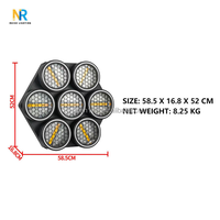 Projecteur de scène vintage 7-yeux Matrix Blinder 50W COB blanc chaud avec anneau holographique RGB DMX512 LED Rétro pour public