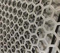 Filet de poinçonnage de tôle perforée hexagonale grille en métal perforé à trou hexagonal