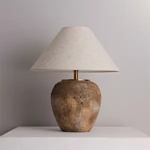 Luminária de mesa cerâmica vintage grande, lâmpadas de mesa para decoração da casa, lâmpada chinesa, 2022