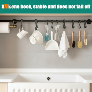 <span class=keywords><strong>Ganci</strong></span> in Silicone per Porte in Vetro Senza Foratura, Neri, per Asciugamani e Spugne in Bagno e Cucina - Appendiabiti da <span class=keywords><strong>Porta</strong></span> Durevole ed Ecologico - Product Image 3