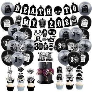 Decoración <span class=keywords><strong>para</strong></span> Fiesta <span class=keywords><strong>de</strong></span> <span class=keywords><strong>30</strong></span> <span class=keywords><strong>Cumpleaños</strong></span>, Guirnalda con Pancarta 'Muerte a Mis Veinte Años', Accesorios <span class=keywords><strong>para</strong></span> Fotos, Globos <span class=keywords><strong>de</strong></span> Confeti Impresos con Helio, Adornos <span class=keywords><strong>para</strong></span> Pasteles y Cupcakes - Product Image 1