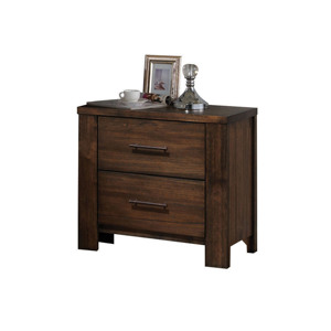 Comodino Merrilee con finitura in rovere e due cassetti per riporre oggetti in camera da letto - Product Image 6