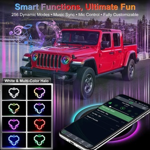 Kit de Faros Delanteros OVOVS de 7 Pulgadas con Halo Multicolor, Luz Alta/Baja e Intermitentes para Jeep Wrangler JK TJ LJ CJ <span class=keywords><strong>Chevy</strong></span> Hummer - Product Image 3