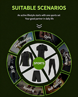 Ensemble de vêtements de sport compressifs doublés de polaire pour hommes, tenue d'entraînement à séchage rapide et haute élasticité pour le jogging matinal, la course à pied et l'entraînement en salle de sport