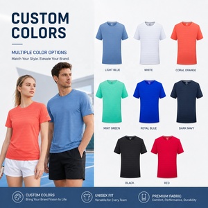 T-shirt de performance unisexe personnalisé avec logo, en tissu technique rafraîchissant, séchage rapide, vierge pour impression, uniforme d'équipe, OEM en gros - Product Image 3