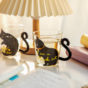 Presentes Inovadores com Design de Animais para Mulheres e Meninas, Caneca de Leite de Vidro Borossilicato Soprado à Mão, Caneca de Gato Fofa - Product Image 3