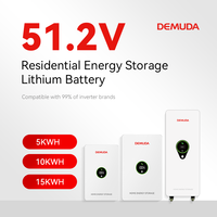 Batería Solar Lifepo4 de Alta Calidad Powerwall 5Kwh 48V 100Ah, Batería de Litio 51.2V 200Ah 300Ah 10Kwh 15Kwh, Batería Lifepo4 de Montaje en Pared