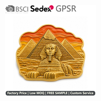 Épinglette en émail rigide Pyramides et Sphinx d'Égypte, Coucher de soleil dans le désert, Badge métallique pour souvenir de visite historique, Cadeau en gros