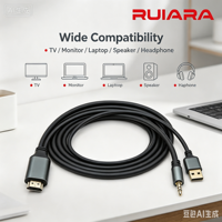 Kabel Audio ARC EARC ke 3.5mm AUX, Kabel Adaptor USB untuk TV, Output ARC ke 3.5mm Aux Male, untuk Speaker, Headphone, Soundbar