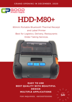 Terminal de point de vente M80+ portable avec imprimante thermique BT, module de papier réglable 30-80mm, compatible SDK, étanche et résistant aux chutes, en stock
