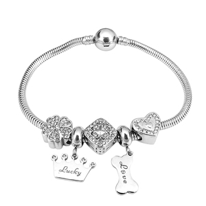 <span class=keywords><strong>Bracciale</strong></span> <span class=keywords><strong>con</strong></span> ciondoli in acciaio inossidabile <span class=keywords><strong>bracciale</strong></span> <span class=keywords><strong>con</strong></span> perline <span class=keywords><strong>con</strong></span> corona portachiavi ciondola ciondoli <span class=keywords><strong>con</strong></span> ciondoli perline per bambini ragazze donne - Product Image 3