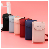 Tas Selempang Wanita Mini Bahan Kulit PU, Tempat Ponsel, Dompet Kartu, Tas Clutch Crossbody untuk Wanita