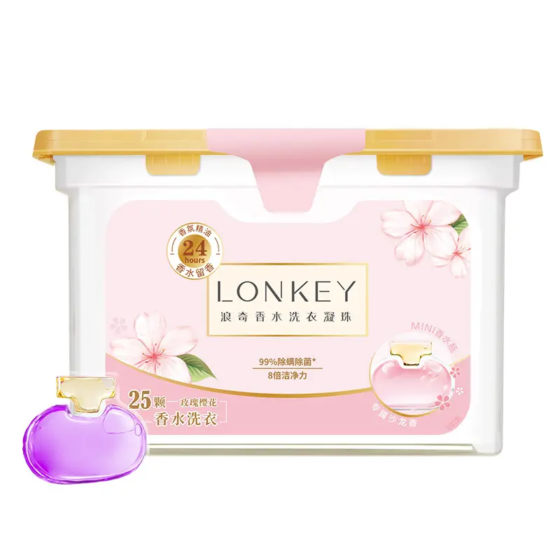 Lonkey 3 in 1 natural Sakura laundry perfume laundry pods liquid detergent