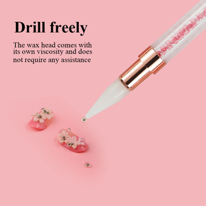 Dual End Nail Rhinestone Picker Wax Tip Pencil Crystal Stone Pickup Dotting Pen DIY Nail Art Brush <b>Set</b> - Product Image 4