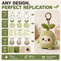 Porte-clés Mascotte Peluche Personnage Original CPC Personnalisé OEM ODM, Jouet Promotionnel en Peluche, Cadeau de Noël et de Fêtes