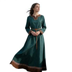 Disfraz Vikingo Medieval <span class=keywords><strong>de</strong></span> Estilo Étnico Europeo-Americano para <span class=keywords><strong>Mujer</strong></span>, Falda <span class=keywords><strong>de</strong></span> Campesina del Renacimiento - Product Image 1