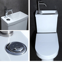 WC en céramique de haute qualité, cuvette de toilette à poser au sol, toilette monobloc avec lavabo