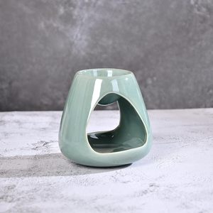 Wholesale Small Elegant Classic Non-electric Candle Stand Tea Light Ceramic Candle Oil <b>Wax</b> <b>Melt</b> Christmas Home Decoration - Product Image 2