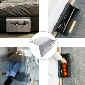 Organizador de fieltro antideslizante para cabecera de cama, bolsa colgante para sofá, almacenamiento lateral para cama, soporte para control remoto, bolsillos para cama - Product Image 3