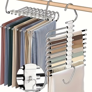 Percha Multifuncional para Pantalones, 5 o 9 Niveles, Telescópica, Plegable, Mágica, para Organización - Product Image 1