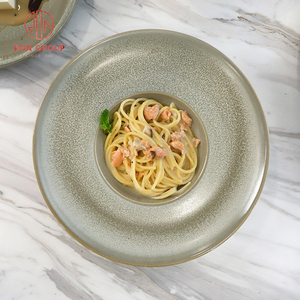 <span class=keywords><strong>Assiette</strong></span> à dîner ronde en céramique mate <span class=keywords><strong>gris</strong></span> <span class=keywords><strong>clair</strong></span> en gros pour hôtel restaurant - Product Image 3