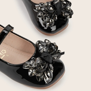 Scarpe Mary Jane da bambina con strass e cristalli, lucide, con fondo morbido, per feste, scuola, matrimoni e performance - Product Image 4