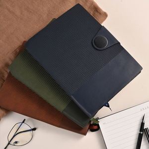 Cuaderno A5 de Tapa Dura, Cuero PU, Tela de Bambú, Cierre con Grabado, Personalizable, Páginas Rayadas Cosidas - Product Image 1