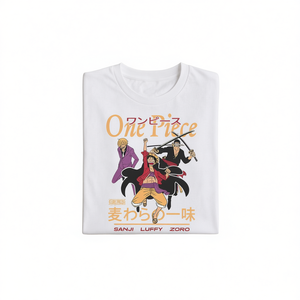 Camiseta de Anime One Piece con Diseño de Sanji, Luffy, Zoro y Kanji para Hombre - Product Image 2