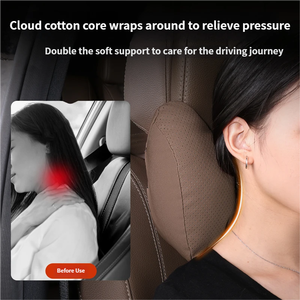 Poggiatesta per Sedili Auto di Lusso di Alta Qualità in Pelle Scamosciata Traspirante e Assorbente, Set di Supporto Lombare per Tutte le Stagioni - Product Image 4