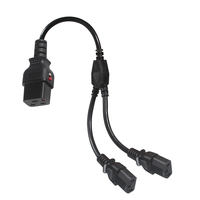 Conector Kuncan PDU, Cable de Bloqueo de Doble Enchufe C13 a C19, Divisor de Energía de 2 Vías, Cables de Extensión de Cobre
